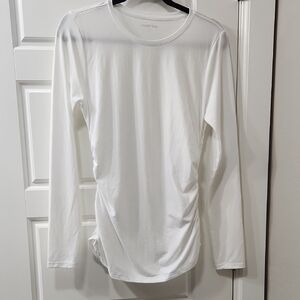 NWOT - Lands' End Long Sleeve Crewneck Maternity Top - White